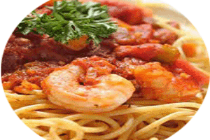 shrimps with spaghetti